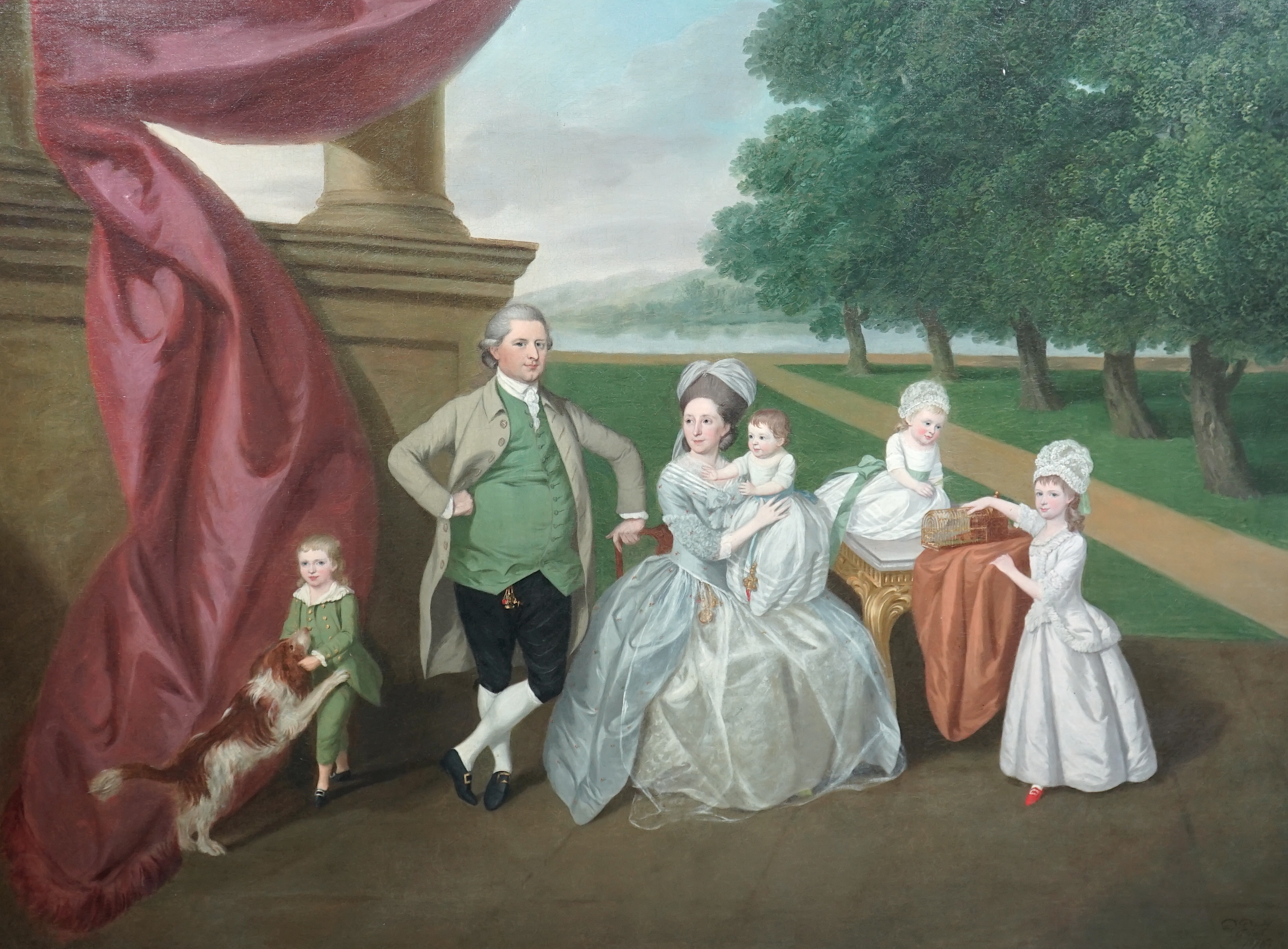 Daniel Dodd (British, fl.1752-1780), Portrait of the Ashby Family of Isleworth and Bromley, oil on canvas, 96 x 115cm